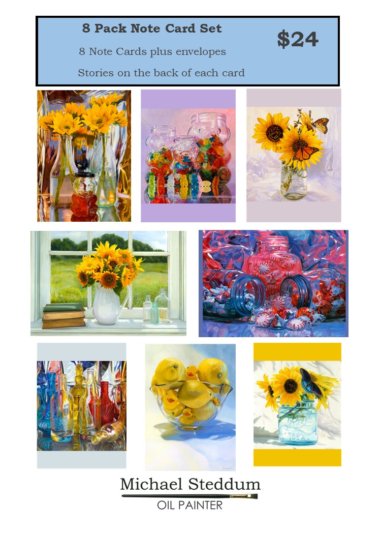 Glass Works 8 Pack Note Card Set (Blue)