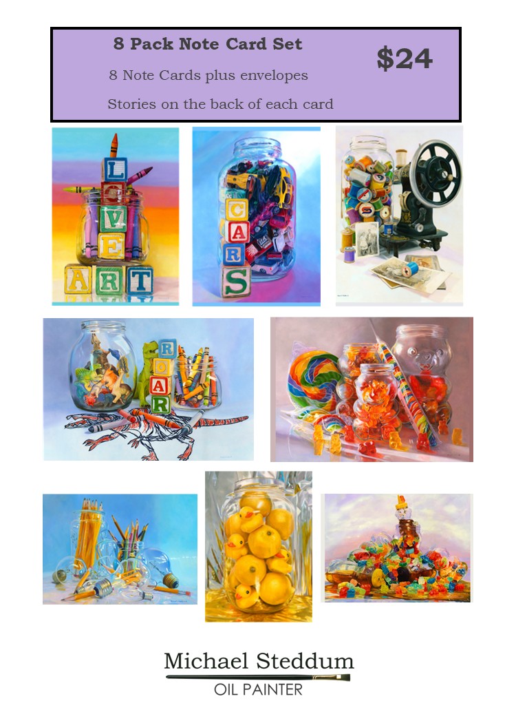 Glass Works 8 Pack Note Card Set (Purple)