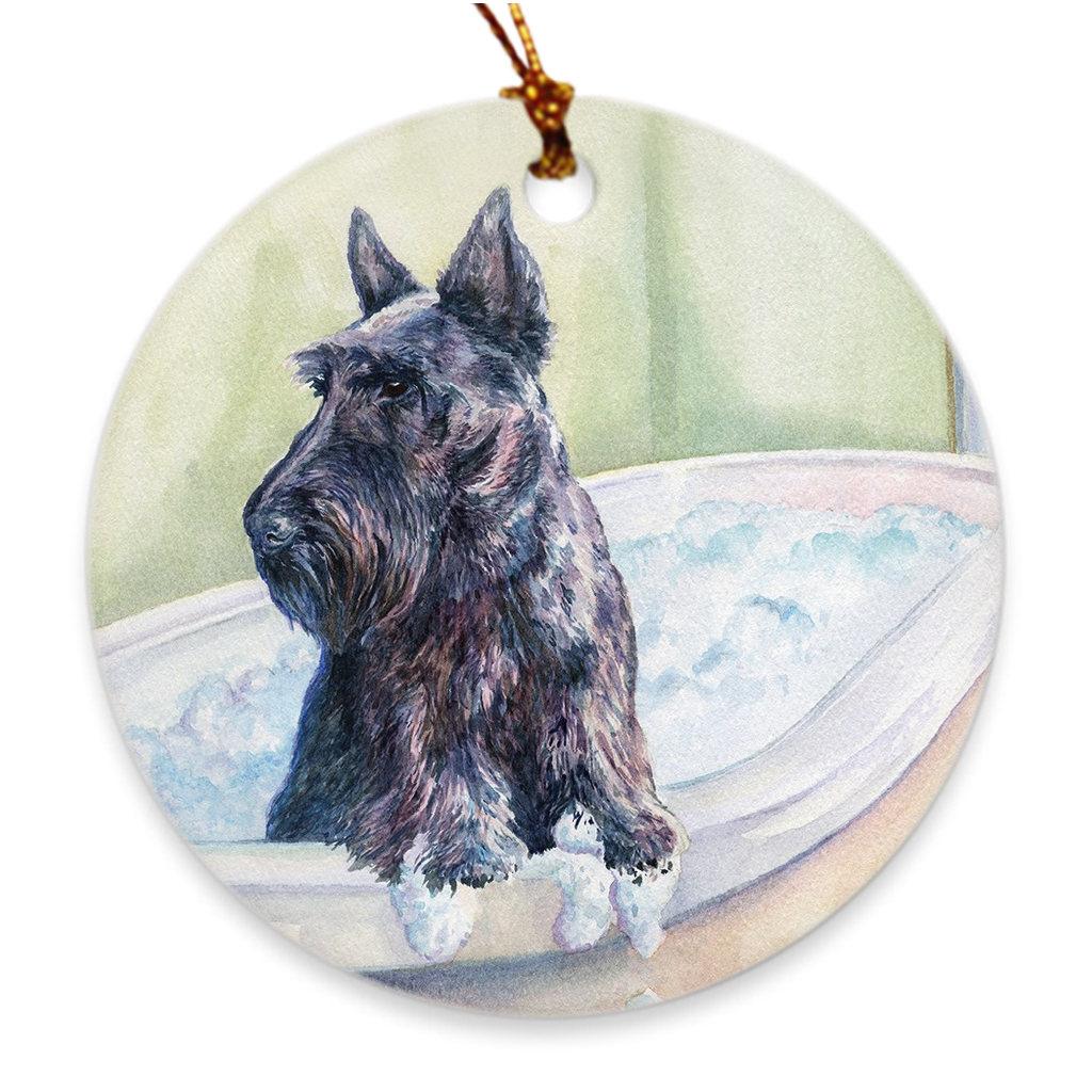 "Bath" Scottish Terrier Ornament
