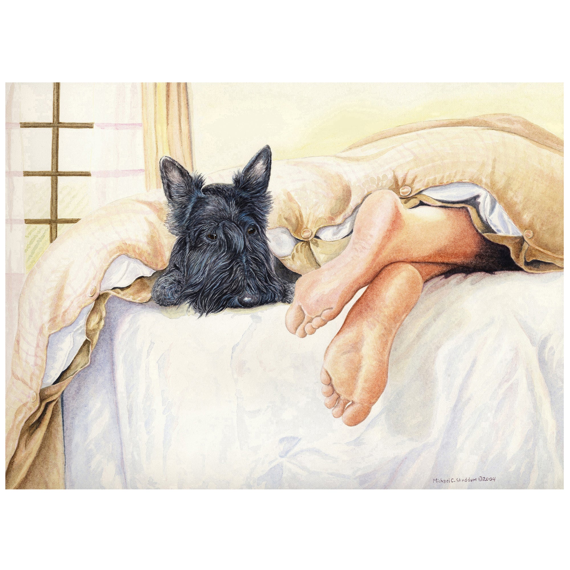 Scottish Terrier Art Reproduction Print – "Scottie Feet" by Michael Steddum - Limited Edition Signed and Numbered Scottish Terrier Art Print
