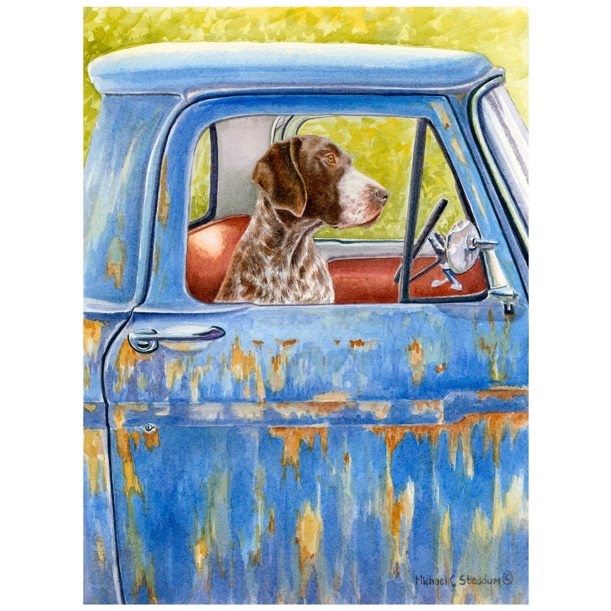 German Shorthaired Pointer Art Reproduction Print – “Anticipation” by Michael Steddum - Limited Edition Signed and Numbered German Shorthair Pointer Art Print