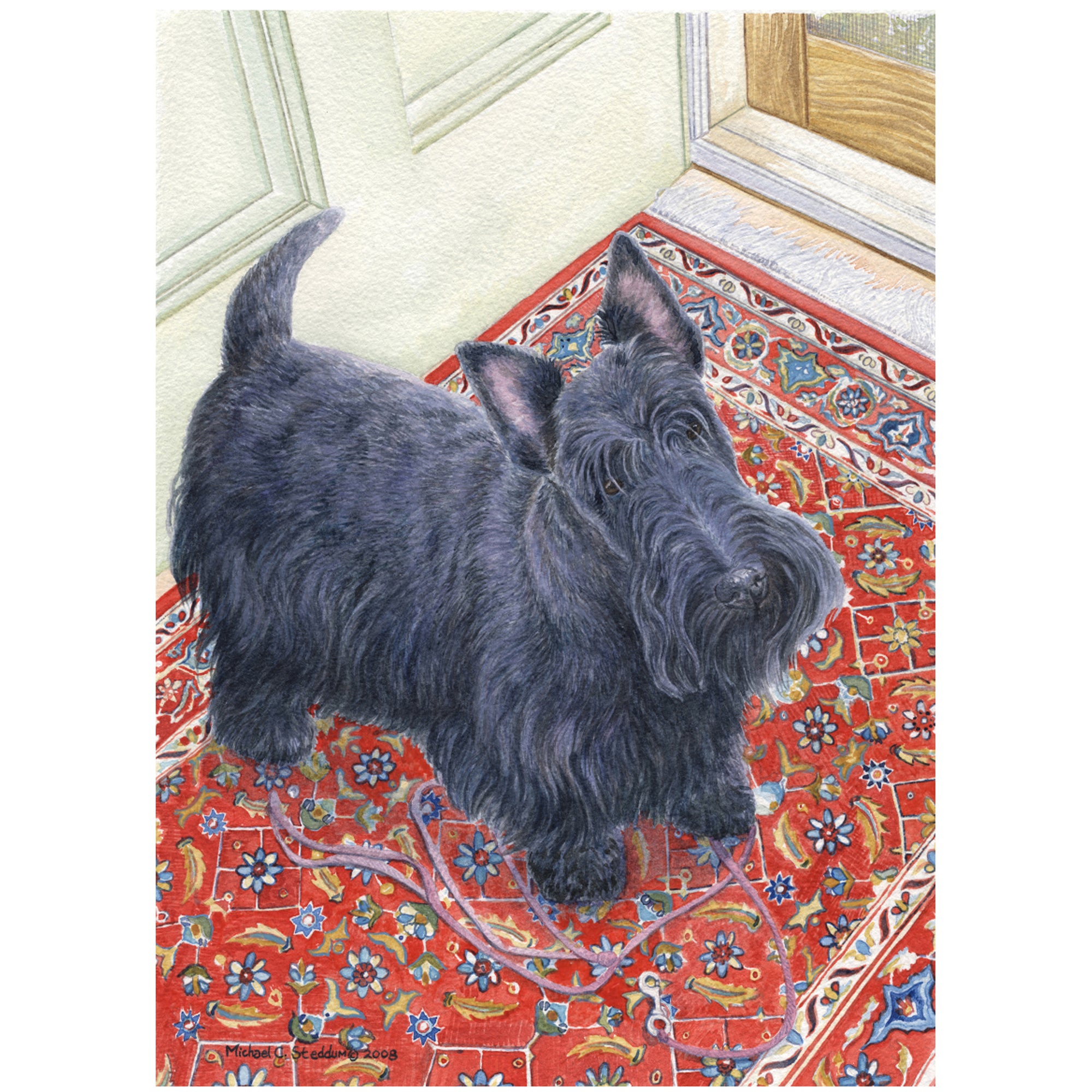 Scottish Terrier Art Reproduction Print - "Walk" by Michael Steddum - Limited Edition Signed and Numbered Scottish Terrier Art Print, Awesome Scottie Gift