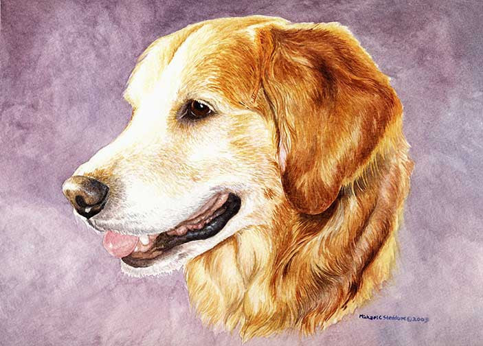 Cute Golden Retriever Puppy print by Katho Menden