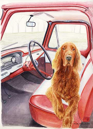"Not Without Me" A Limited Edition Irish Setter Print