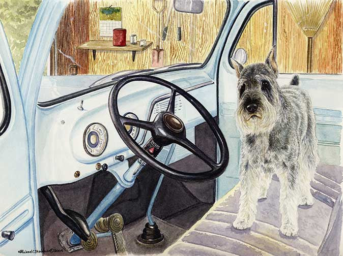 "Let's Go" A Limited Edition Schnauzer Print