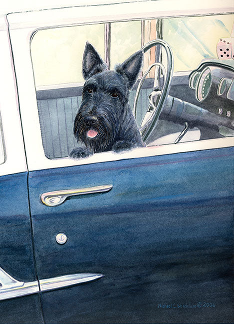 "Scottie in a 57" A Limited Edition Scottish Terrier Print