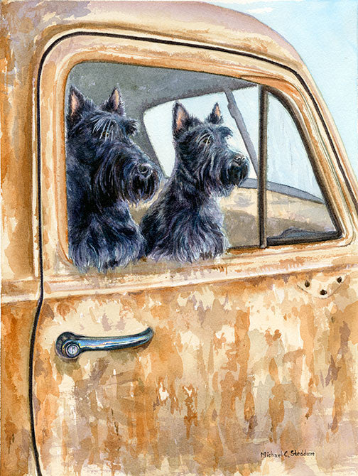 "Outing" A Limited Edition Scottish Terrier Print
